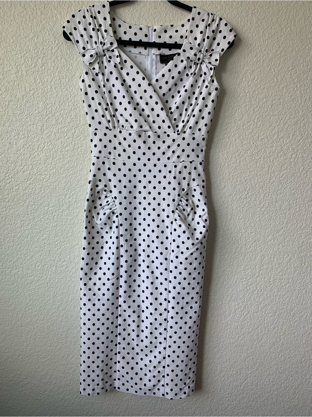 Stop Staring White and Black Polka Dot Midi Dress